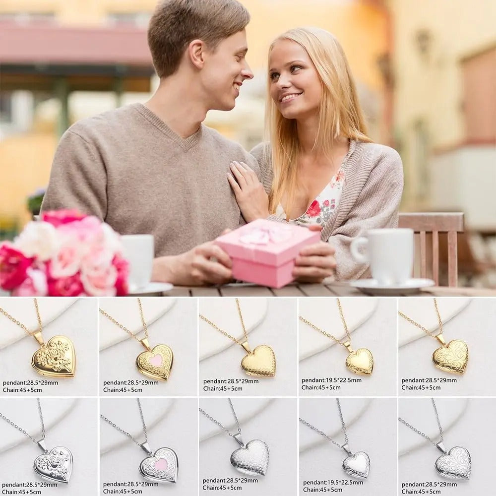 ❤️📸 Openable Heart Photo Locket Necklace – DIY Gift