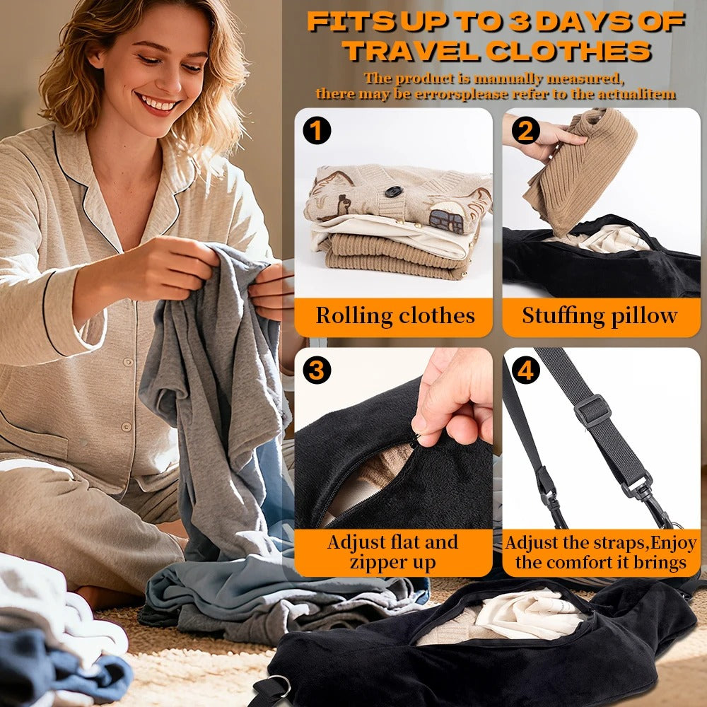 Adjustable U-Shaped Travel Neck Pillow – Washable & Portable for Airplane