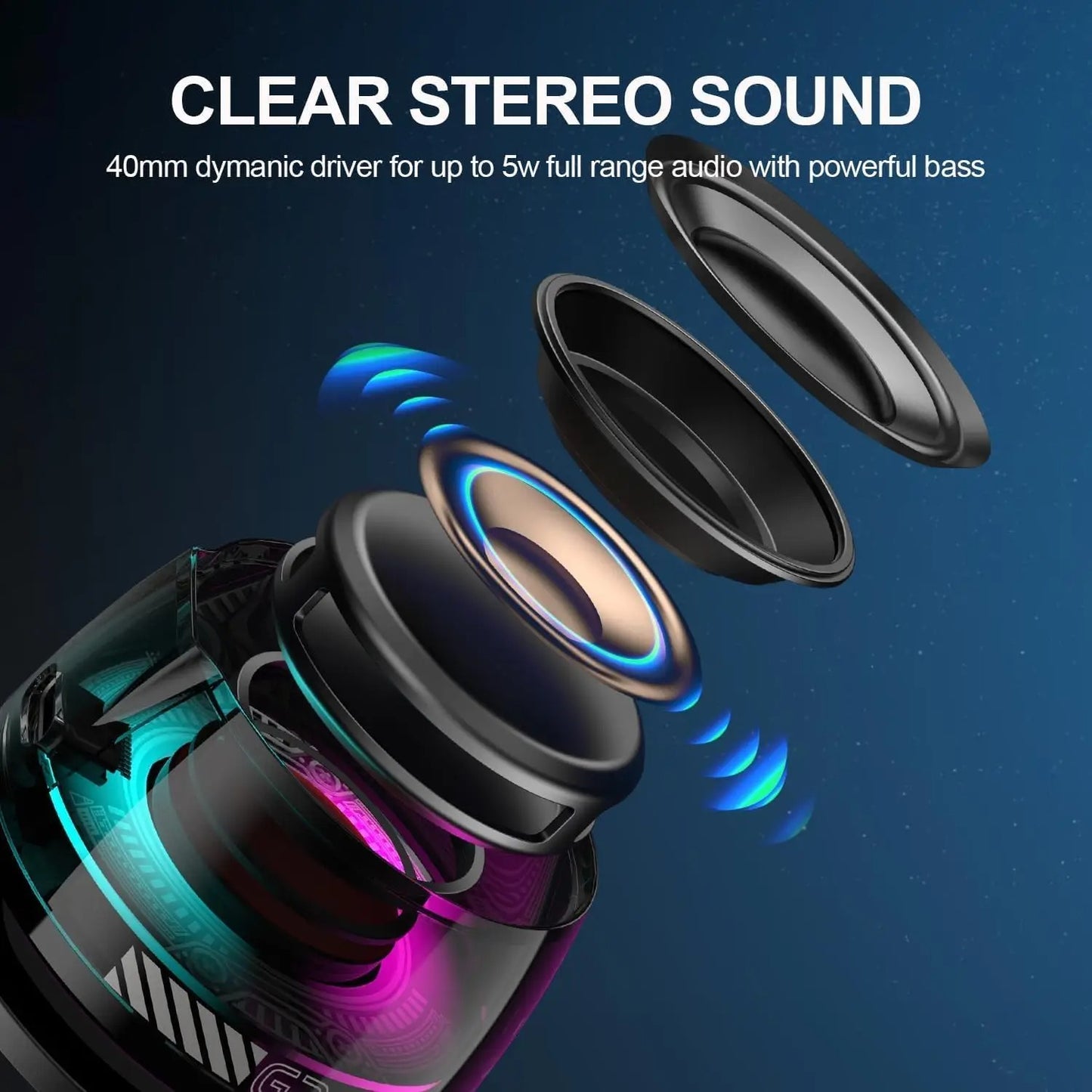 🔊🌈 HECATE G200 Bluetooth Speaker – RGB Lights & Phone Holder