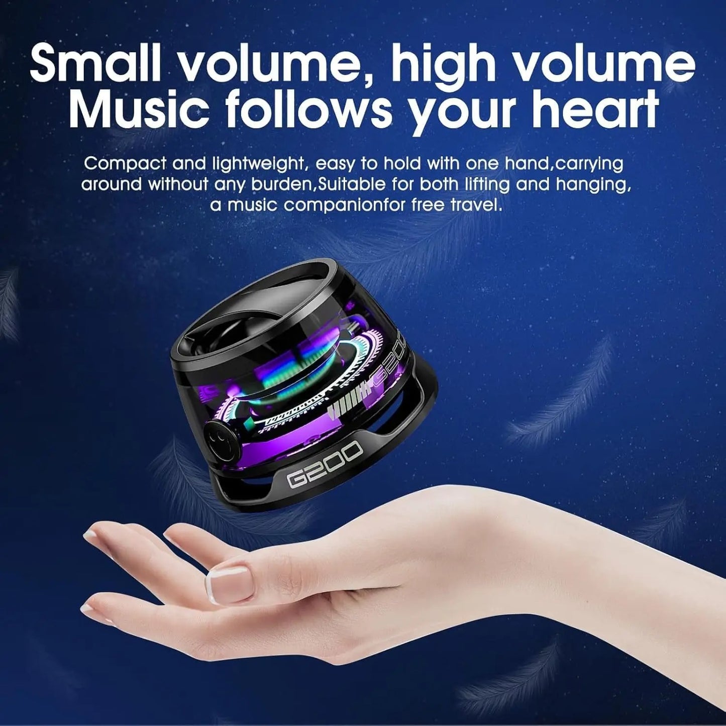 🔊🌈 HECATE G200 Bluetooth Speaker – RGB Lights & Phone Holder