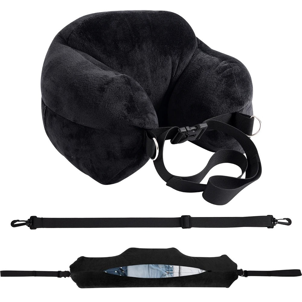 Adjustable U-Shaped Travel Neck Pillow – Washable & Portable for Airplane