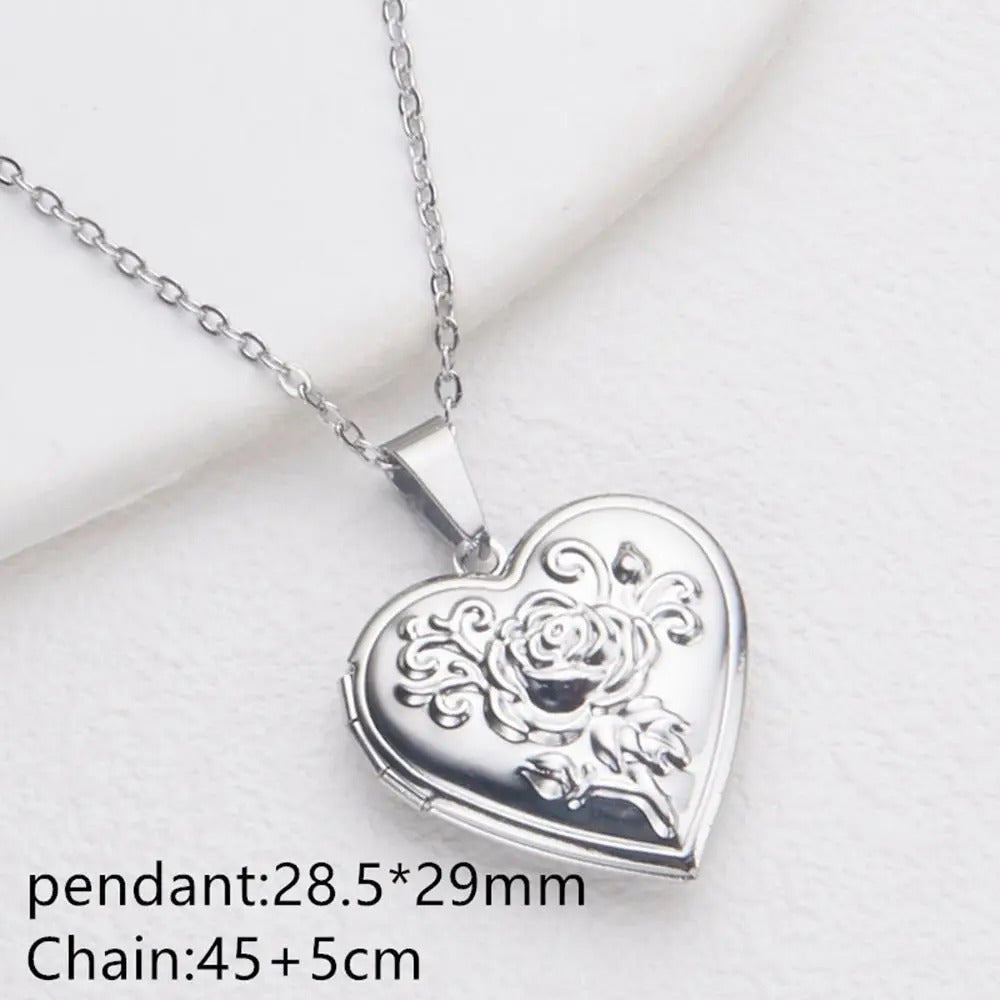 ❤️📸 Openable Heart Photo Locket Necklace – DIY Gift