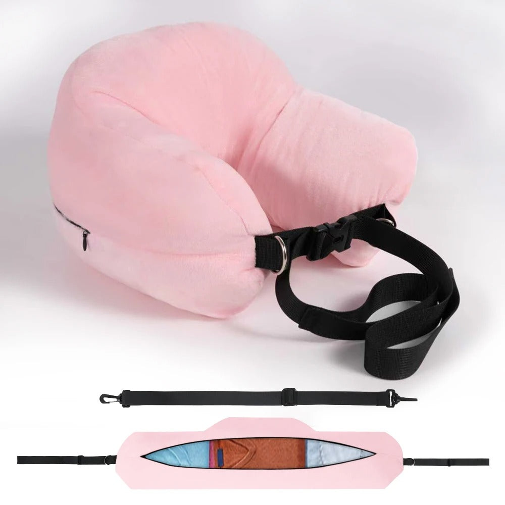 Adjustable U-Shaped Travel Neck Pillow – Washable & Portable for Airplane
