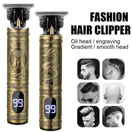 Vintage Cordless Electric Hair Trimmer – USB Fast Charging