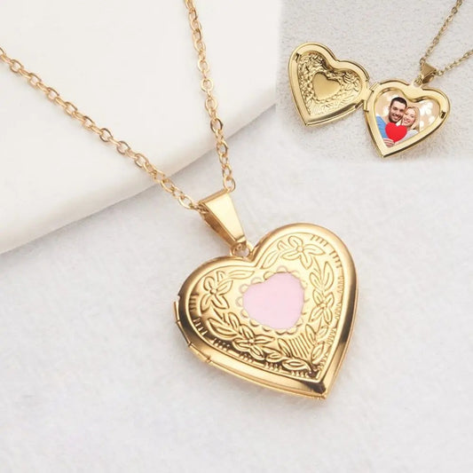 ❤️📸 Openable Heart Photo Locket Necklace – DIY Gift