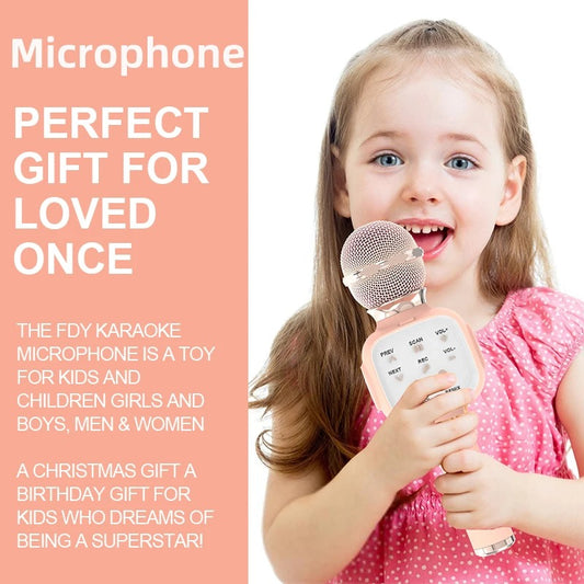🎤✨ 5-in-1 Karaoke Mic with Lights – Bluetooth Speaker for Parties